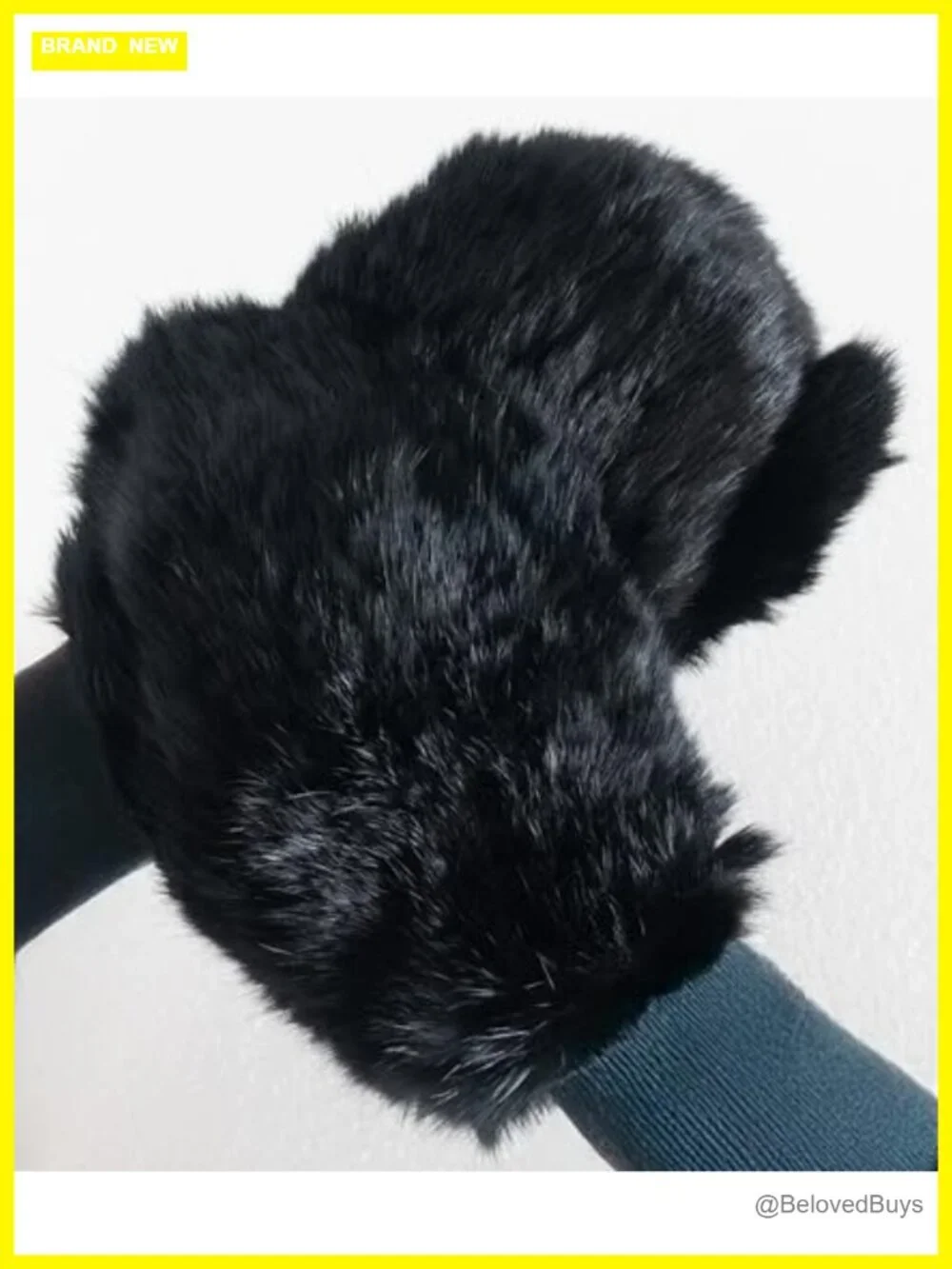 Genuine Rabbit Fur Headband & Mittens Bundle - Unisex Winter Snood, Neck